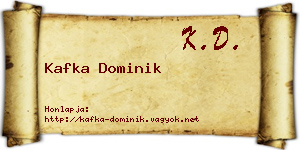Kafka Dominik névjegykártya